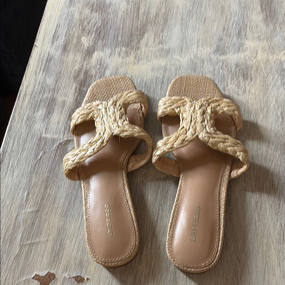 Express Beige Braided Sandals
